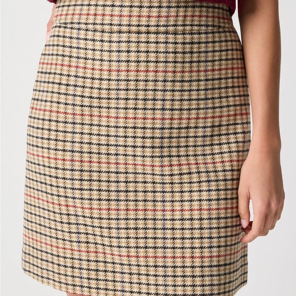 J. Crew Plaid wool-blend A-line mini skirt, NWT, Size 6 - Picture 3 of 10